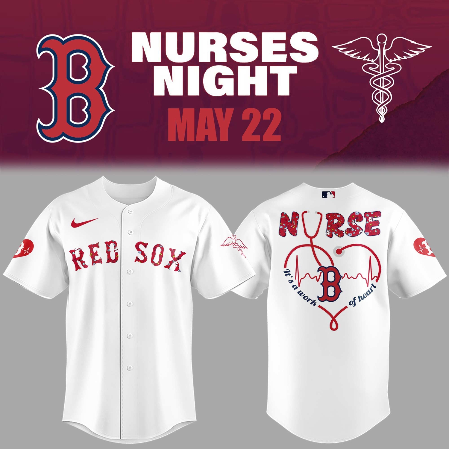 Boston Red Sox MLB 2026 Nurses Night Limited Fan Jersey Boston Red Sox MLB 2026 Nurses Night Limited Fan Jersey