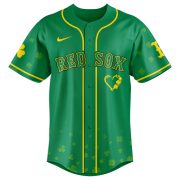 Boston Red Sox St. Patrick’s Day Lucky Edition Custom Baseball Jersey - Image 2