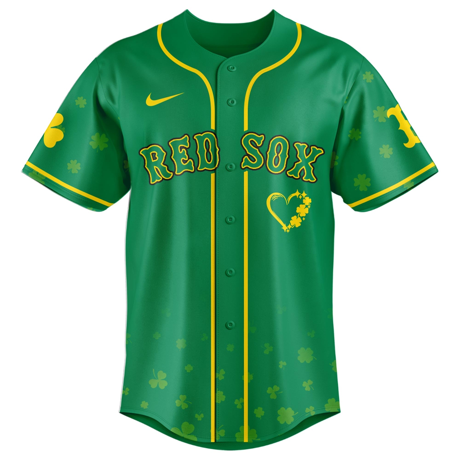 Boston Red Sox St. Patrick’s Day Lucky Edition Custom Baseball Jersey Boston Red Sox St. Patrick’s Day Lucky Edition Custom Baseball Jersey