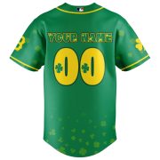 Boston Red Sox St. Patrick’s Day Lucky Edition Custom Baseball Jersey - Image 3