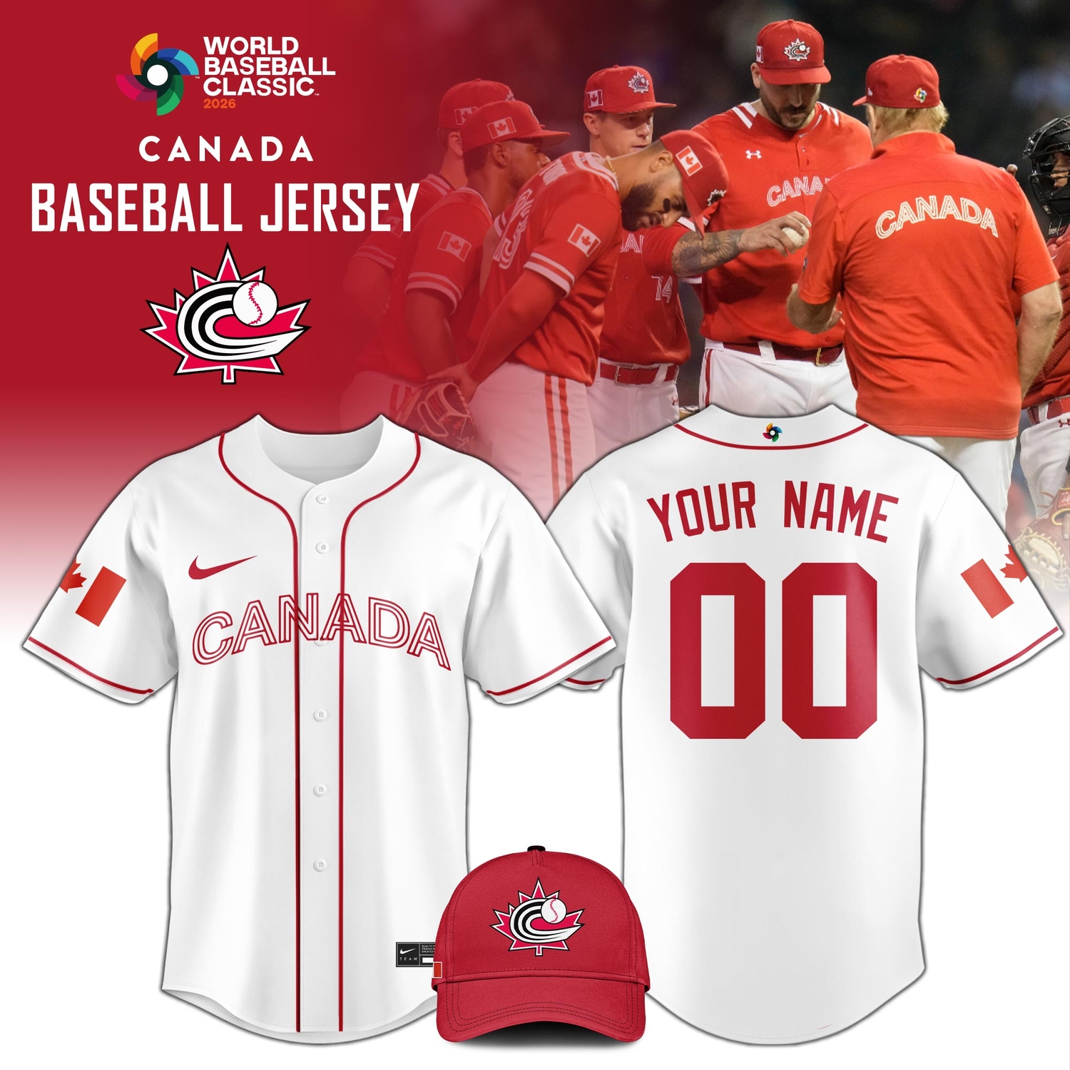Canada Baseball 2026 World Baseball Classic Jersey Limited Edition White Canada Baseball 2026 World Baseball Classic Jersey Limited Edition White