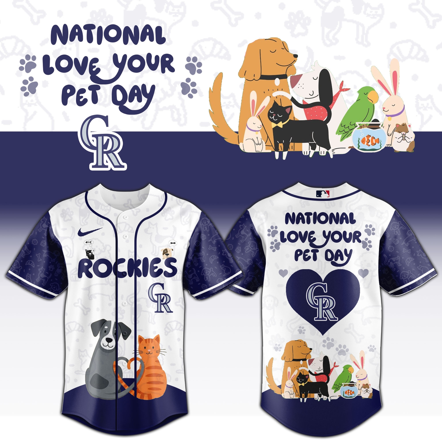 Colorado Rockies National Love Your Pet Day 2026 Limited Edition Baseball Jersey Colorado Rockies National Love Your Pet Day 2026 Limited Edition Baseball Jersey
