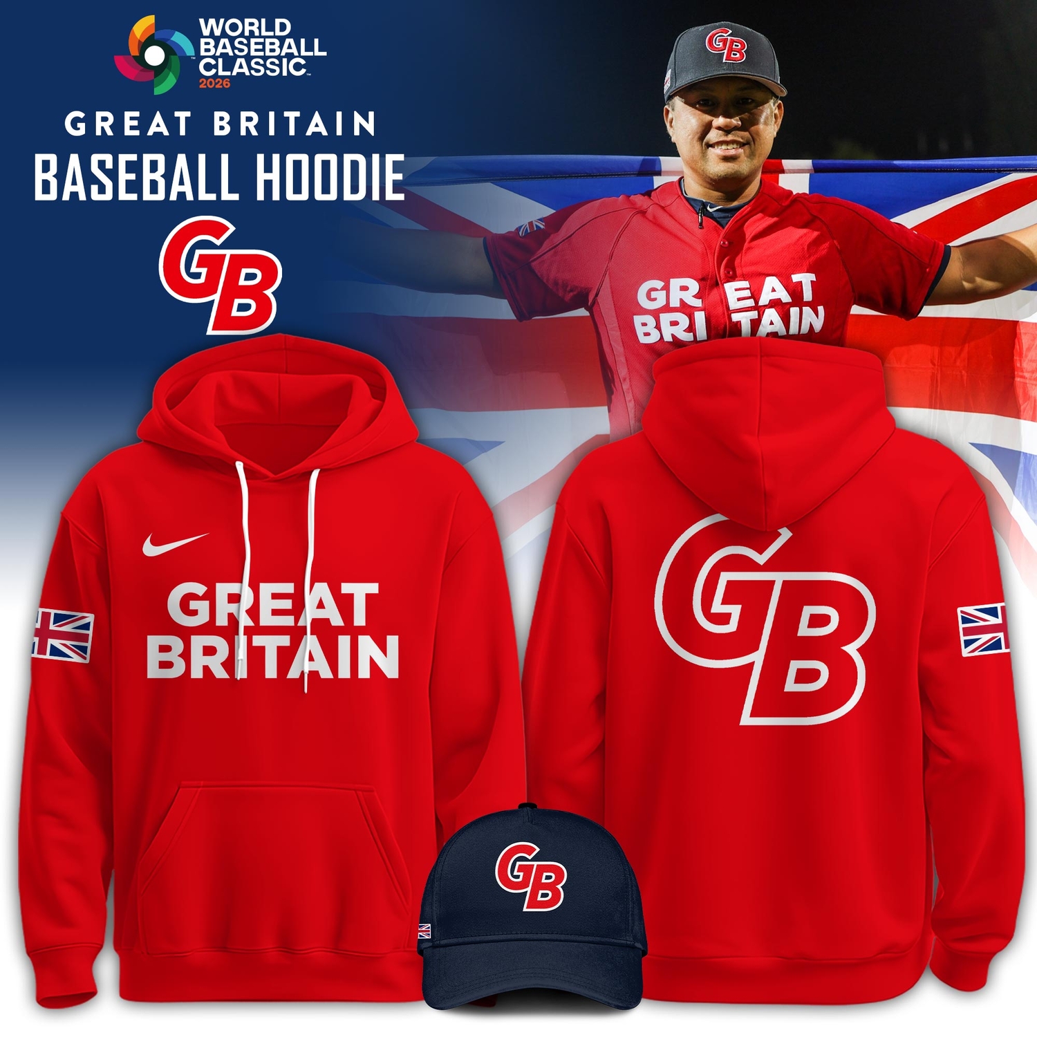 Great Britain Baseball 2026 World Baseball Classic 3D Hoodie Limited Edition Great Britain Baseball 2026 World Baseball Classic 3D Hoodie Limited Edition