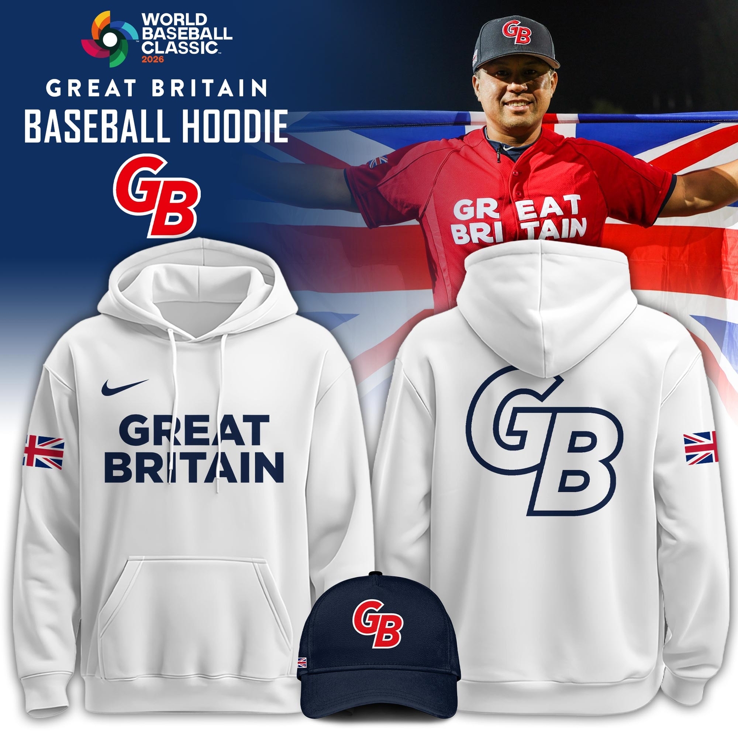 Great Britain Baseball 2026 World Baseball Classic 3D Hoodie Limited Edition Great Britain Baseball 2026 World Baseball Classic 3D Hoodie Limited Edition