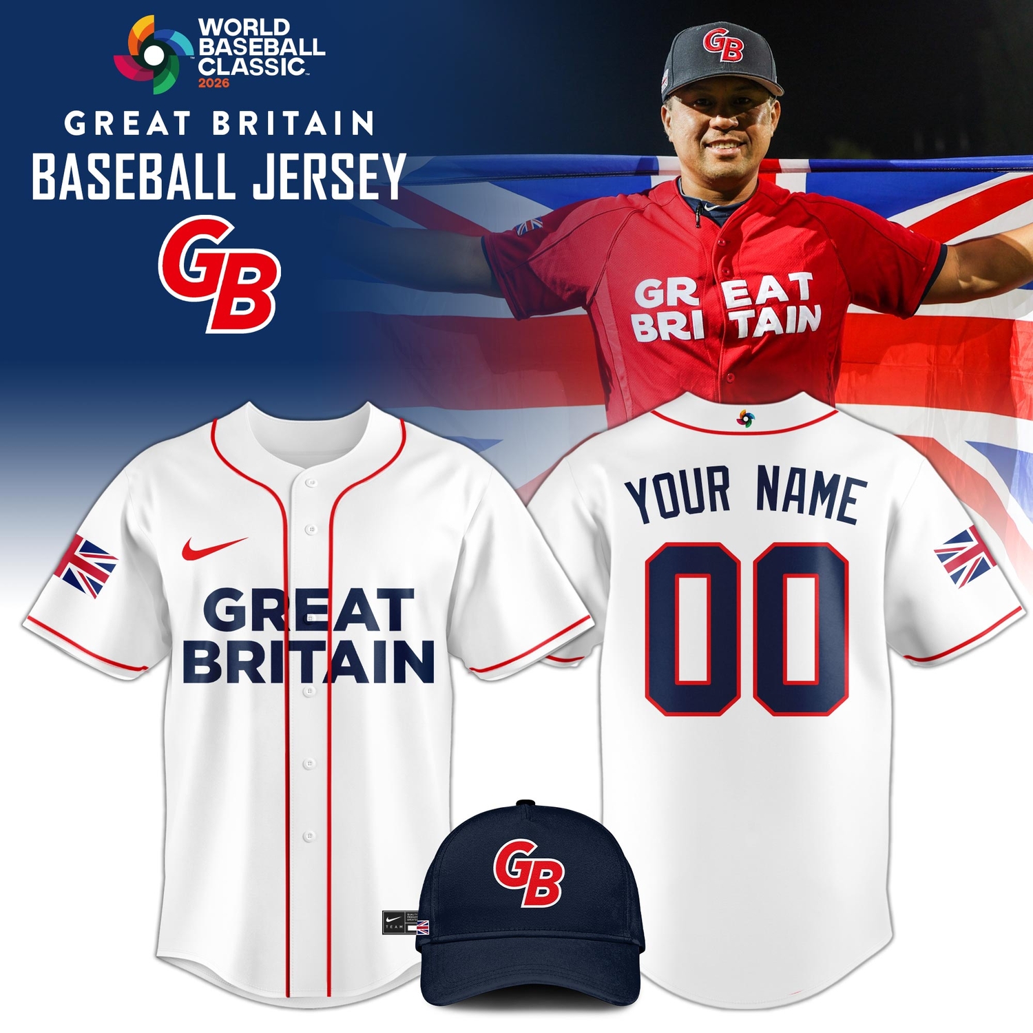 Great Britain Baseball 2026 World Baseball Classic Jersey Limited Edition White Great Britain Baseball 2026 World Baseball Classic Jersey Limited Edition White