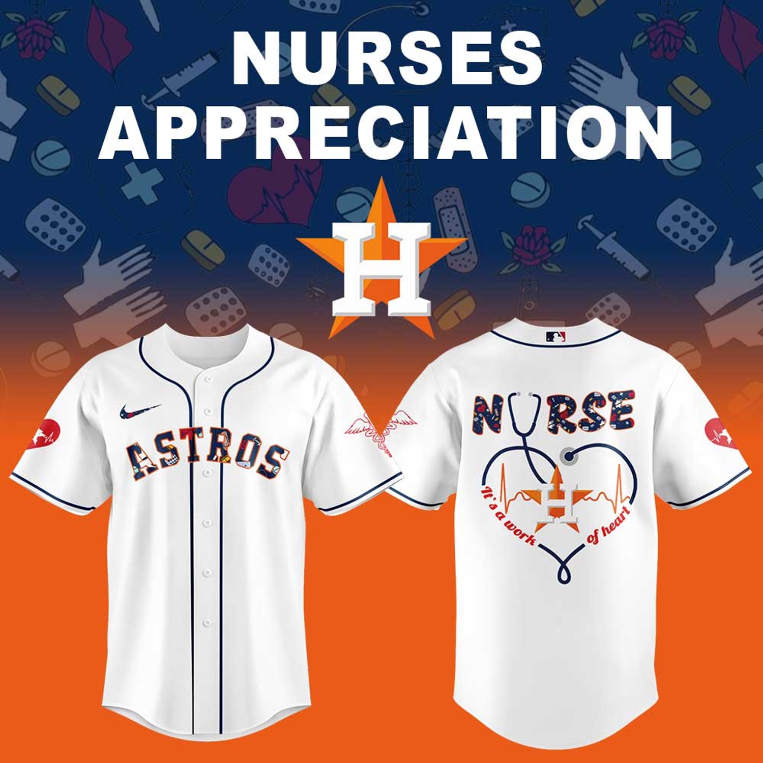 Houston Astros MLB Nurses Tribute Night 2026 Collector Jersey Houston Astros MLB Nurses Tribute Night 2026 Collector Jersey