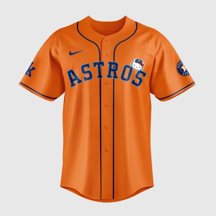 Houston Astros x Hello Kitty Night 2026 Limited Edition Orange Baseball Jersey - Image 2
