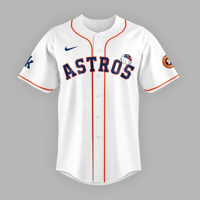 Houston Astros x Hello Kitty Night 2026 Limited Edition White Baseball Jersey Ver 2 - Image 2