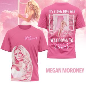 Megan Moroney The Cloud 9 Tour Pink Concert TShirt 2026 by Drovenwear.com