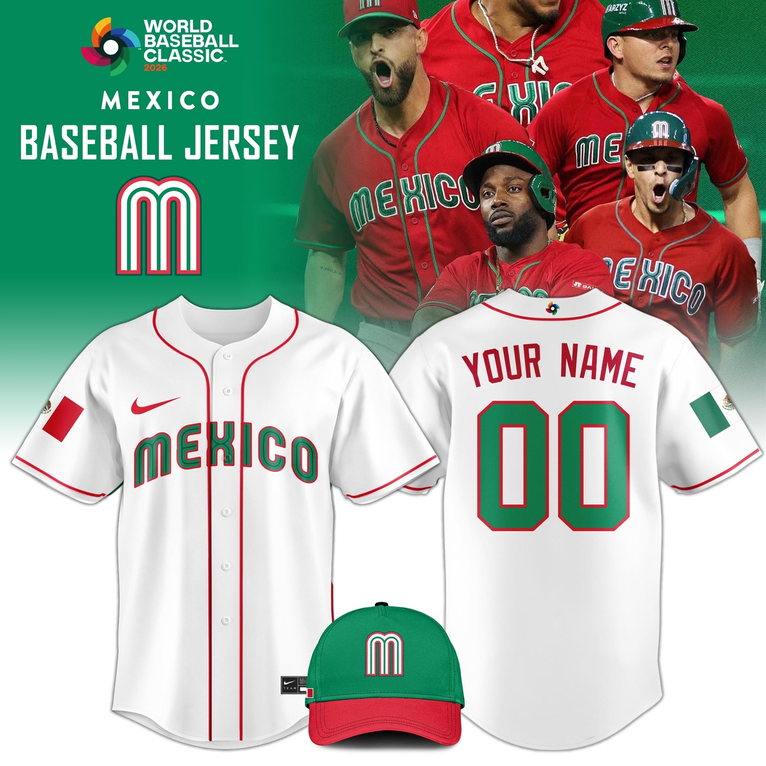 Mexico Baseball 2026 World Baseball Classic Jersey Limited Edition White Mexico Baseball 2026 World Baseball Classic Jersey Limited Edition White
