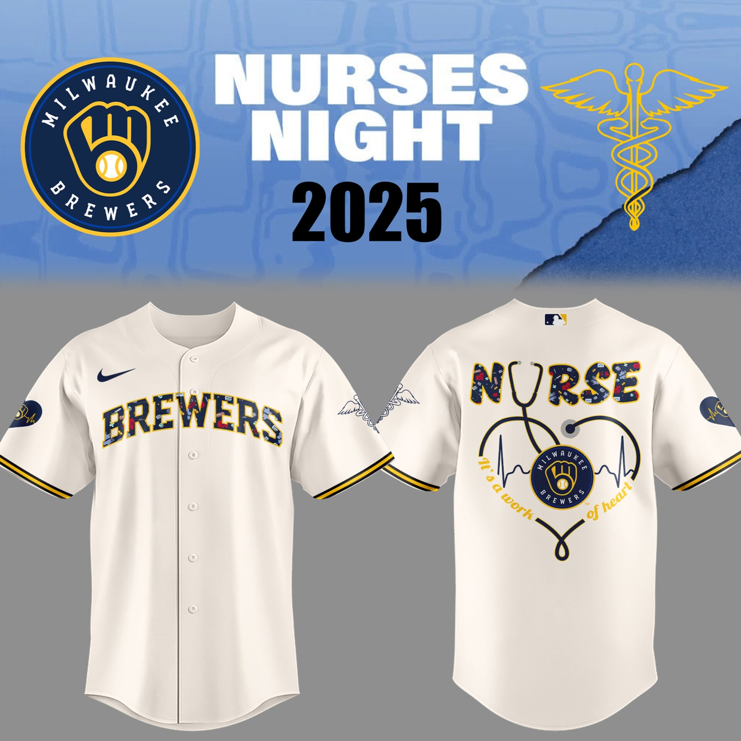 Milwaukee Brewers 2026 Nurses Night MLB Limited Jersey Milwaukee Brewers 2026 Nurses Night MLB Limited Jersey