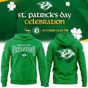 Nashville Predators St Patricks Day Shamrock Graphic Hoodie by Drovenwear.com