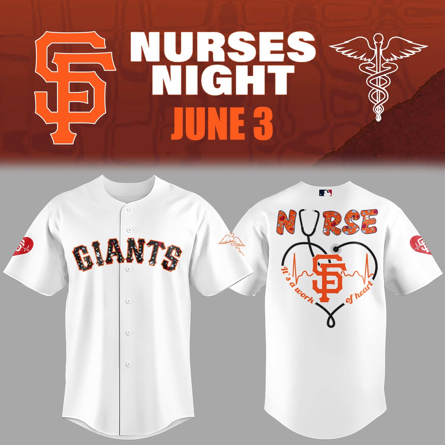 San Francisco Giants 2026 MLB Nurses Tribute Night Jersey San Francisco Giants 2026 MLB Nurses Tribute Night Jersey