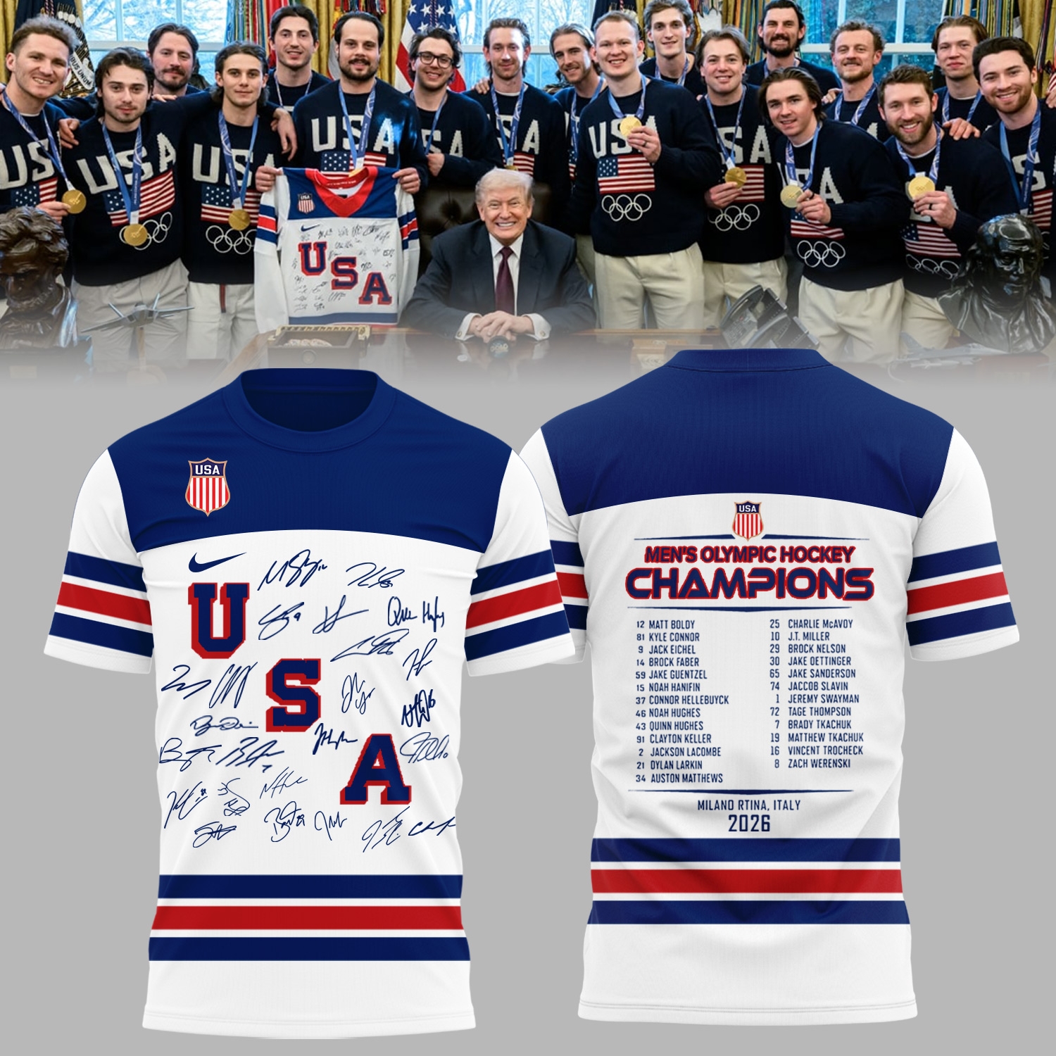 USA Men’s Ice Hockey 2026 Gold Medal Champions Shirt USA Men’s Ice Hockey 2026 Gold Medal Champions Shirt