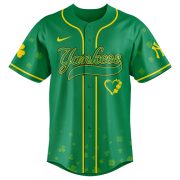 New York Yankees St. Patrick’s Day Lucky Edition Custom Baseball Jersey - Image 2