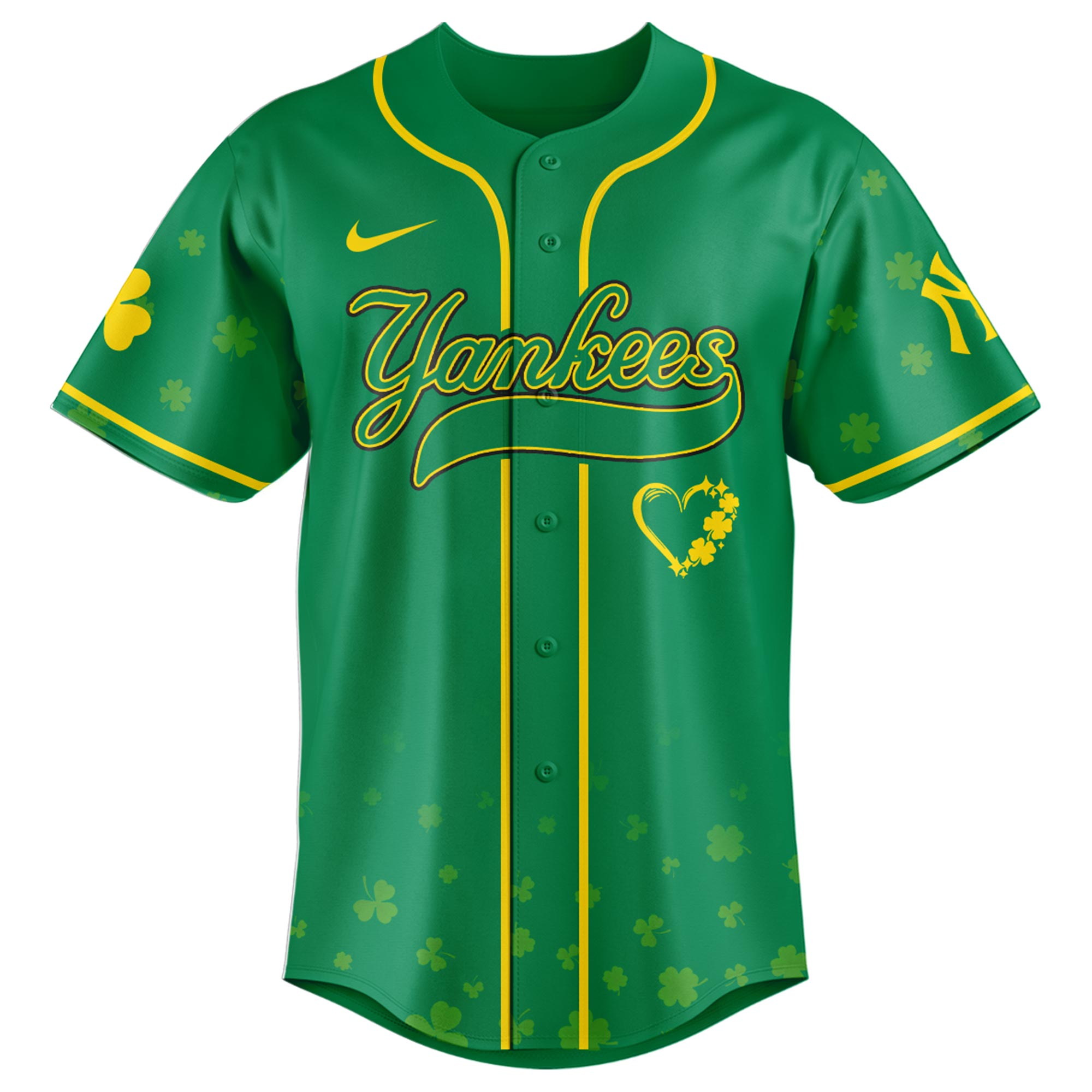 New York Yankees St. Patrick’s Day Lucky Edition Custom Baseball Jersey New York Yankees St. Patrick’s Day Lucky Edition Custom Baseball Jersey