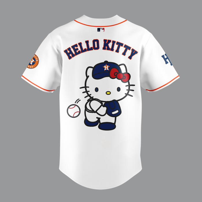 Houston Astros x Hello Kitty Night 2026 Limited Edition White Baseball Jersey - Image 3