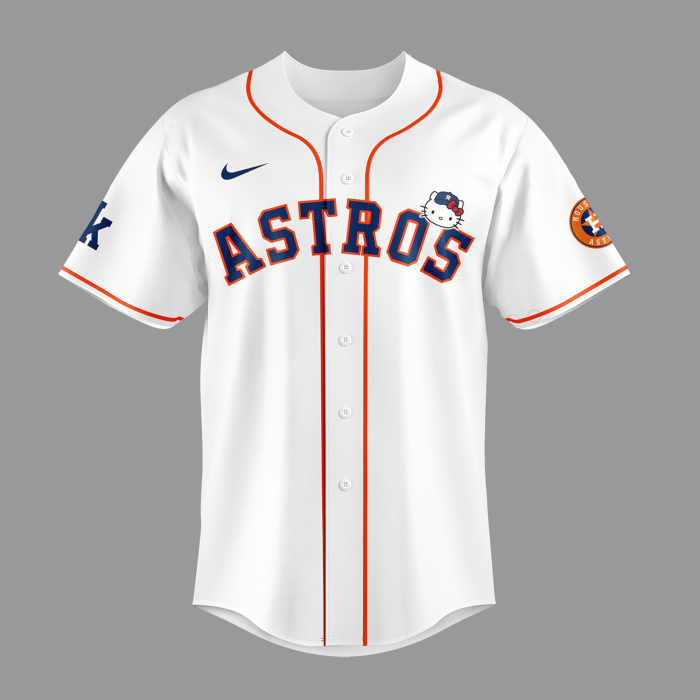 Houston Astros x Hello Kitty Night 2026 Limited Edition White Baseball Jersey - Image 2
