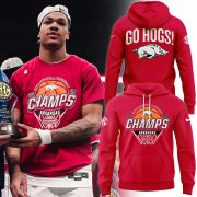 Arkansas Razorbacks 2026 SEC Men's Basketball Tournament Champions Blue 84 Locker Room Hoodie – Cardinal V5