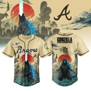 Atlanta Braves Godzilla King Of The Monsters Special Edition Baseball Jersey