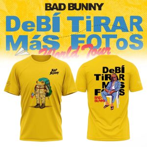 BAD BUNNY DeB TiRAR MS FoToS World Tour 2026 3D Tshirt Ver3 by Drovenwear.com