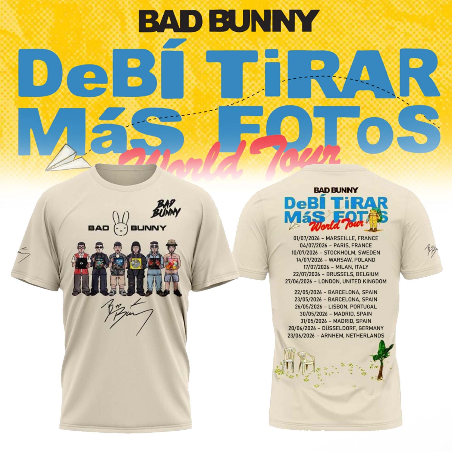 BAD BUNNY – DeBÍ TiRAR MáS FoToS World Tour 2026 3D Tshirt Ver5 BAD BUNNY – DeBÍ TiRAR MáS FoToS World Tour 2026 3D Tshirt Ver5