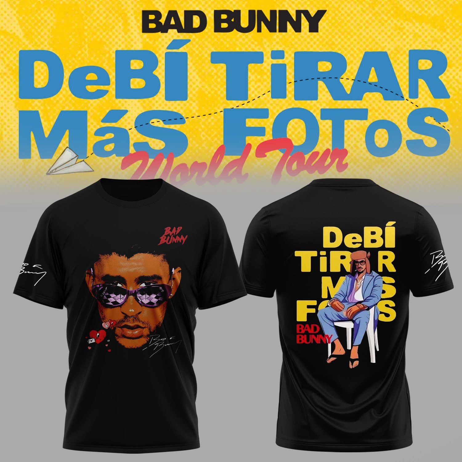 BAD BUNNY – DeBÍ TiRAR MáS FoToS World Tour 2026 3D Tshirt Ver7 BAD BUNNY – DeBÍ TiRAR MáS FoToS World Tour 2026 3D Tshirt Ver7
