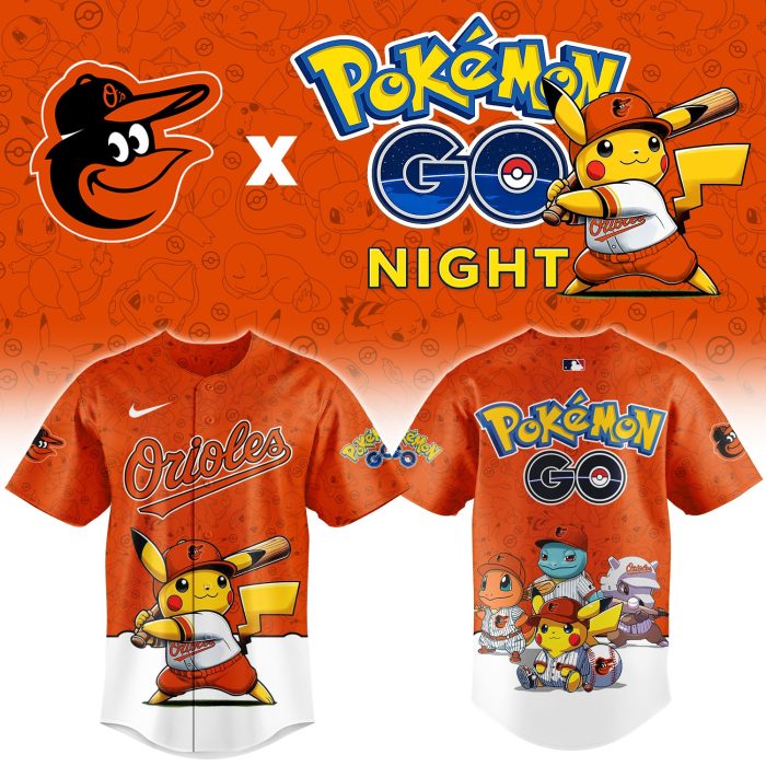 Baltimore Orioles Pokémon GO Night Limited Edition Baseball Jersey - Image 2