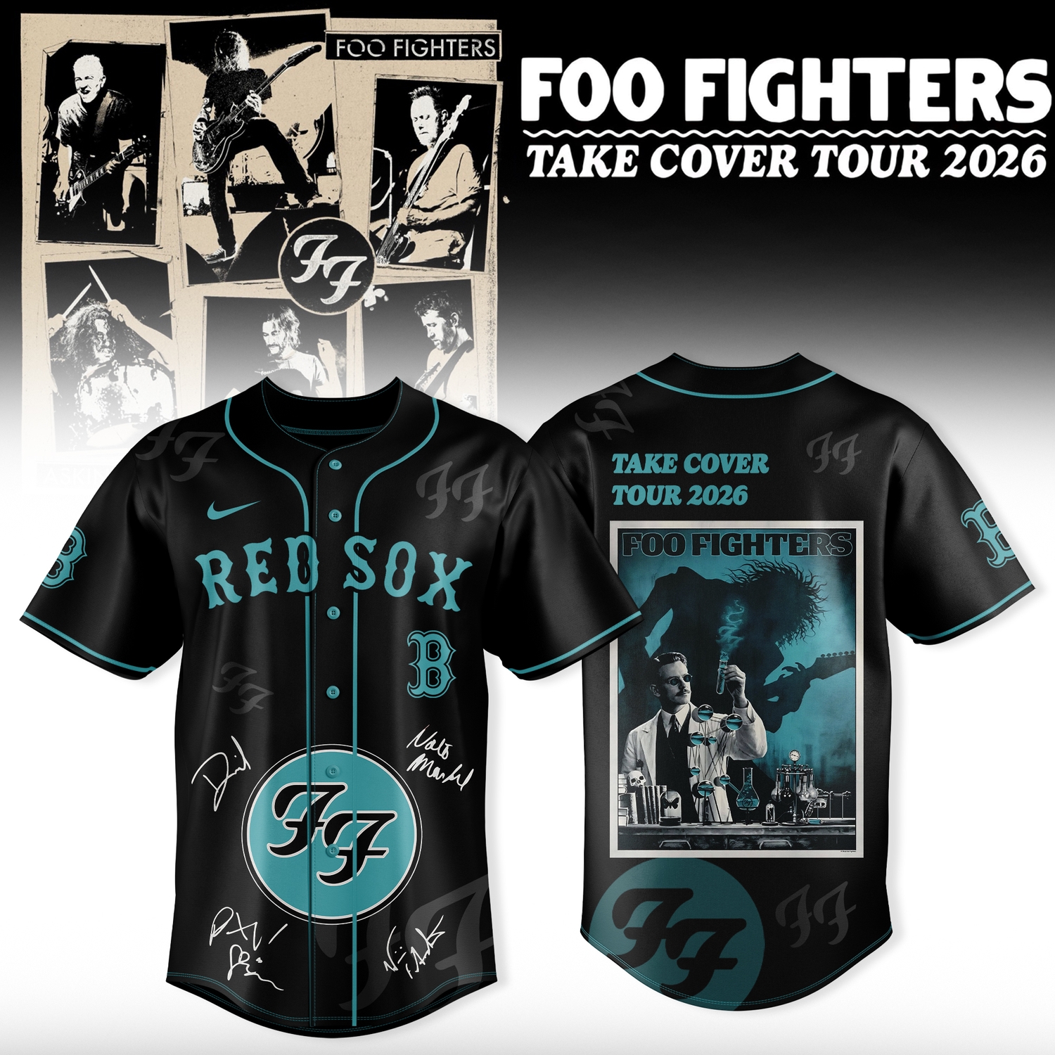 Boston Red Sox Foo Fighters Take Cover Tour 2026 Jersey Boston Red Sox Foo Fighters Take Cover Tour 2026 Jersey