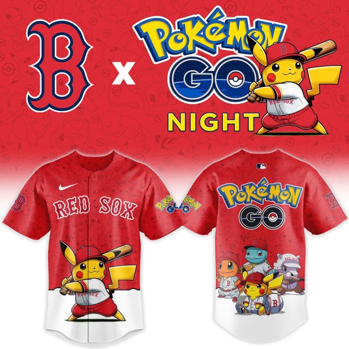 Boston Red Sox Pokémon GO Night Limited Edition Baseball Jersey - Image 2
