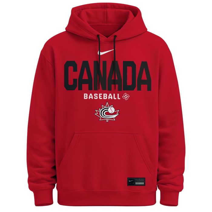 Canada Baseball 2026 Limited Edition Red Hoodie - Image 2