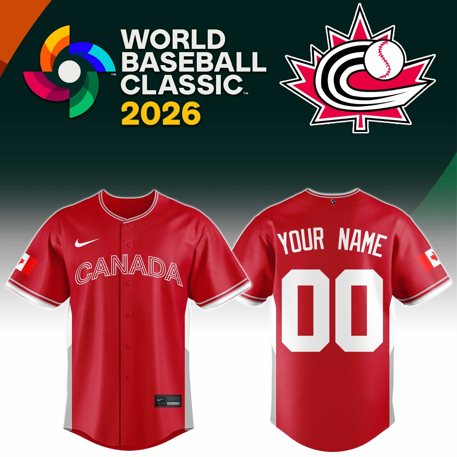 Canada Baseball World Baseball Classic 2026 Limited Edition Red Jersey Canada Baseball World Baseball Classic 2026 Limited Edition Red Jersey