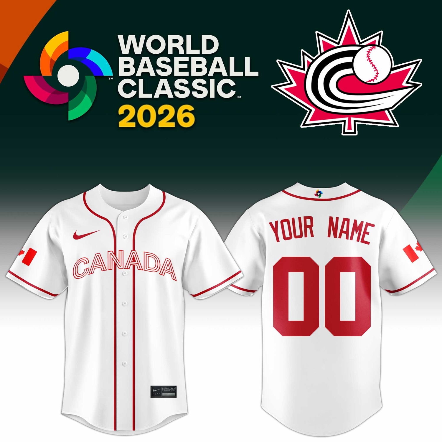 Canada Baseball World Baseball Classic 2026 Limited Edition Red Jersey Canada Baseball World Baseball Classic 2026 Limited Edition Red Jersey