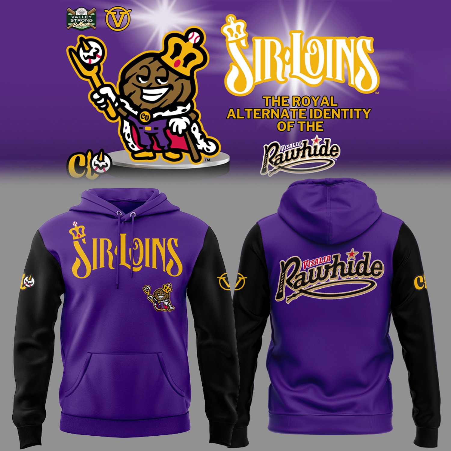 Central Valley Sir Loins x Visalia Rawhide 2026 Royal Identity Hoodie Central Valley Sir Loins x Visalia Rawhide 2026 Royal Identity Hoodie