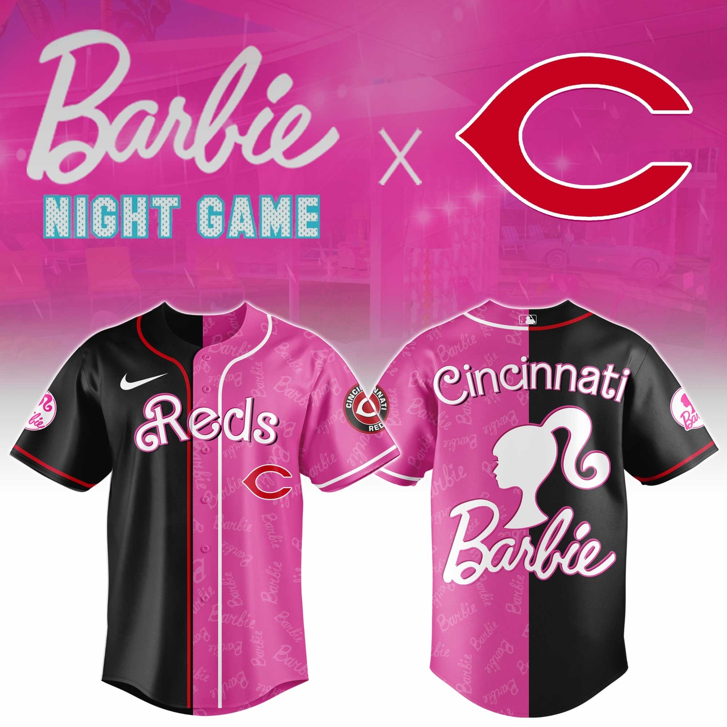 Cincinnati Reds Barbie 2026 Special Edition Baseball Jersey Cincinnati Reds Barbie 2026 Special Edition Baseball Jersey