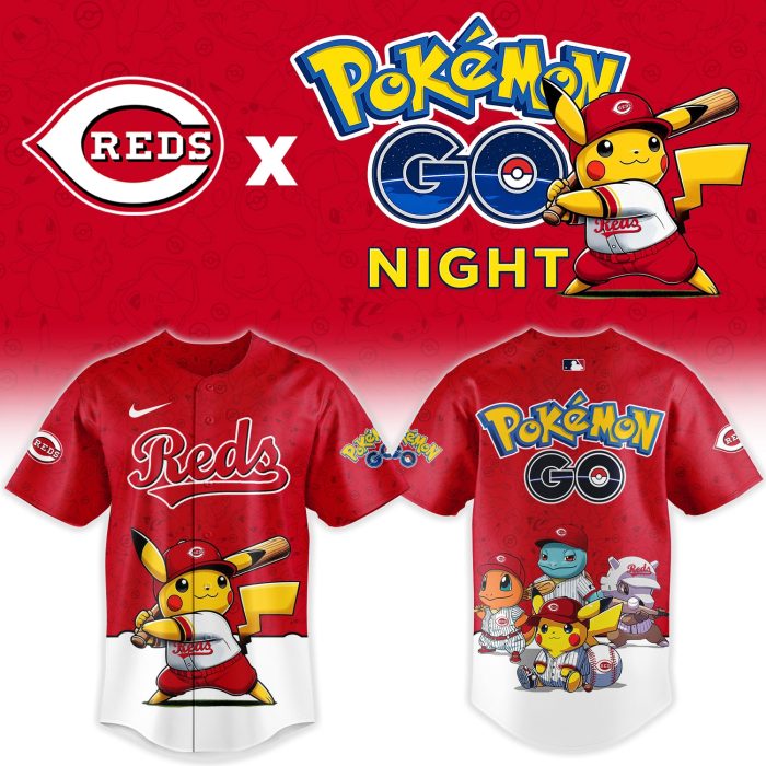 Cincinnati Reds Pokémon GO Night Limited Edition Baseball Jersey - Image 2