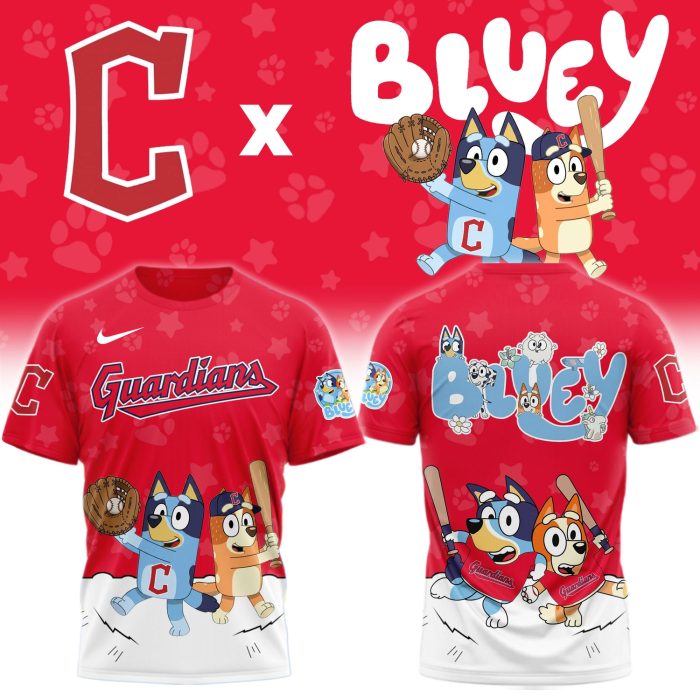 Cleveland Guardians Bluey Night Game Graphic T-Shirt - Image 2
