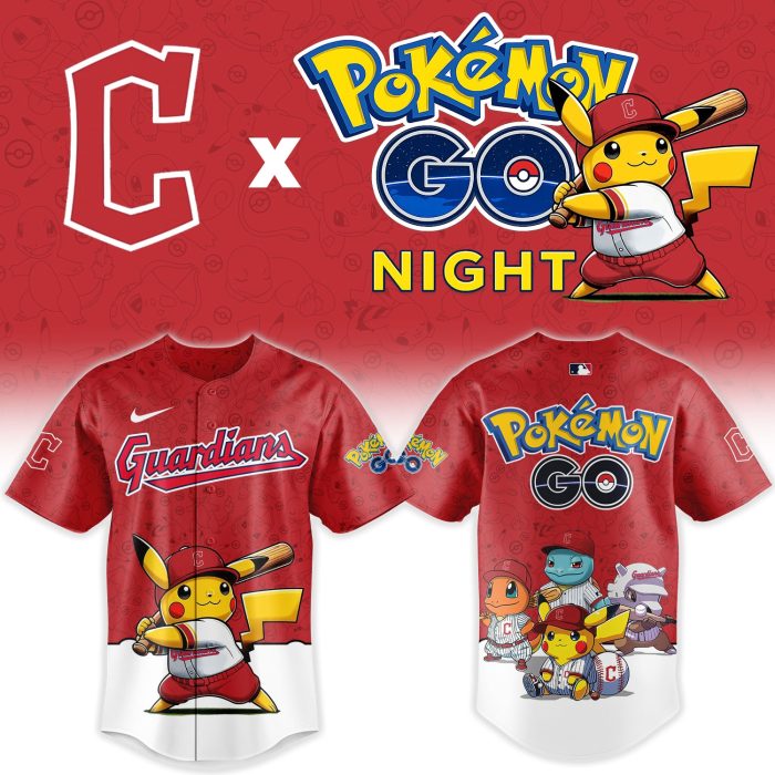 Cleveland Guardians Pokémon GO Night Limited Edition Baseball Jersey - Image 2