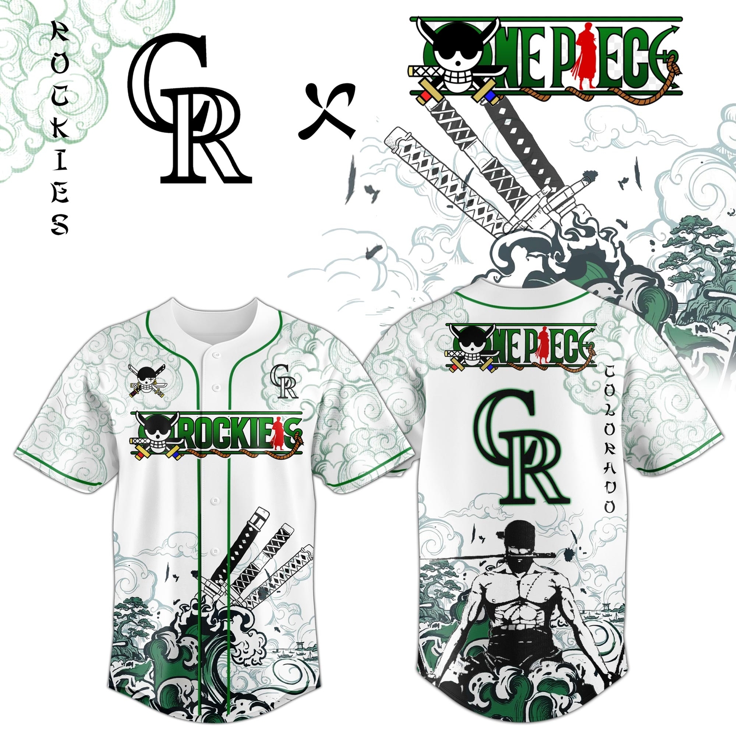 Colorado Rockies x Zoro Ronin Emerald Wave Limited Edition Jersey Colorado Rockies x Zoro Ronin Emerald Wave Limited Edition Jersey