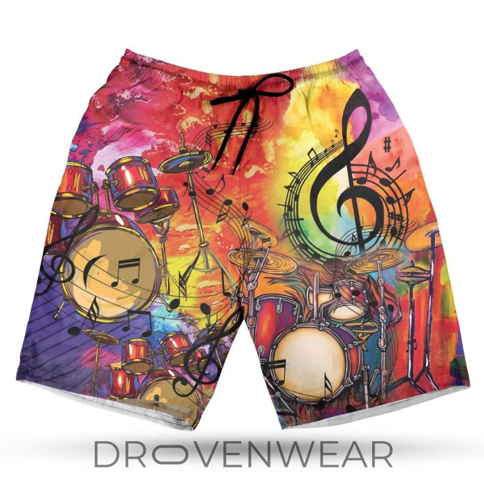 Colorful Drum Pattern Tropical Hawaiian Shirt - Image 4