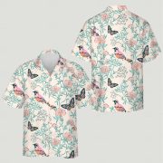 Custom Tropical Hawaiian Shirt Cats Dogs Butterflies with Personalized Photo - Image 3