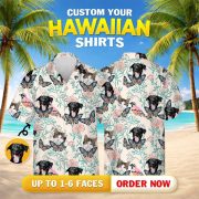 Custom Tropical Hawaiian Shirt Cats Dogs Butterflies with Personalized Photo - Image 4
