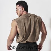 Degrey Cotton Wax Brown Tank Top with Big Logo - Image 3