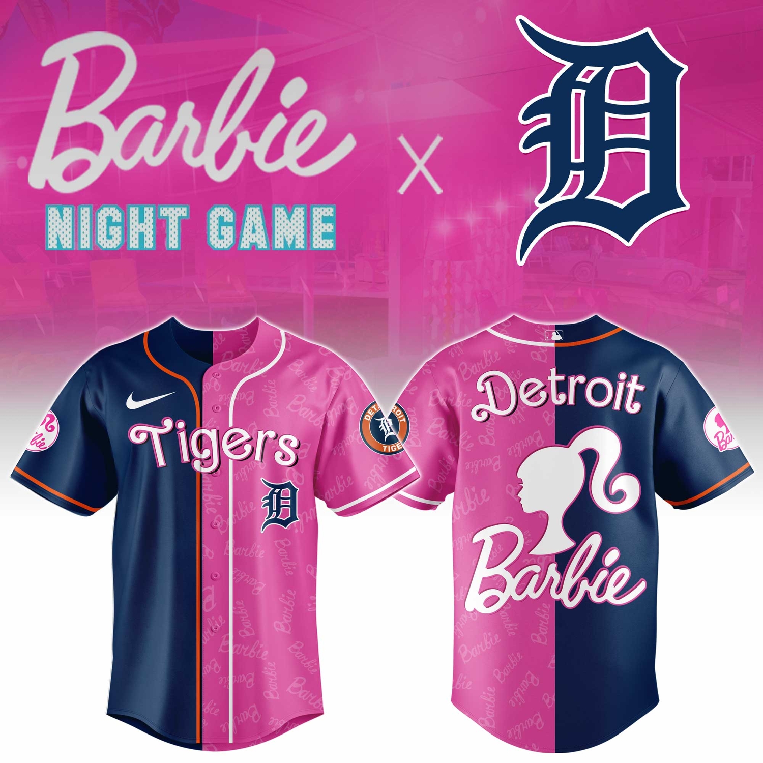 Detroit Tigers Barbie 2026 Special Edition Baseball Jersey Detroit Tigers Barbie 2026 Special Edition Baseball Jersey