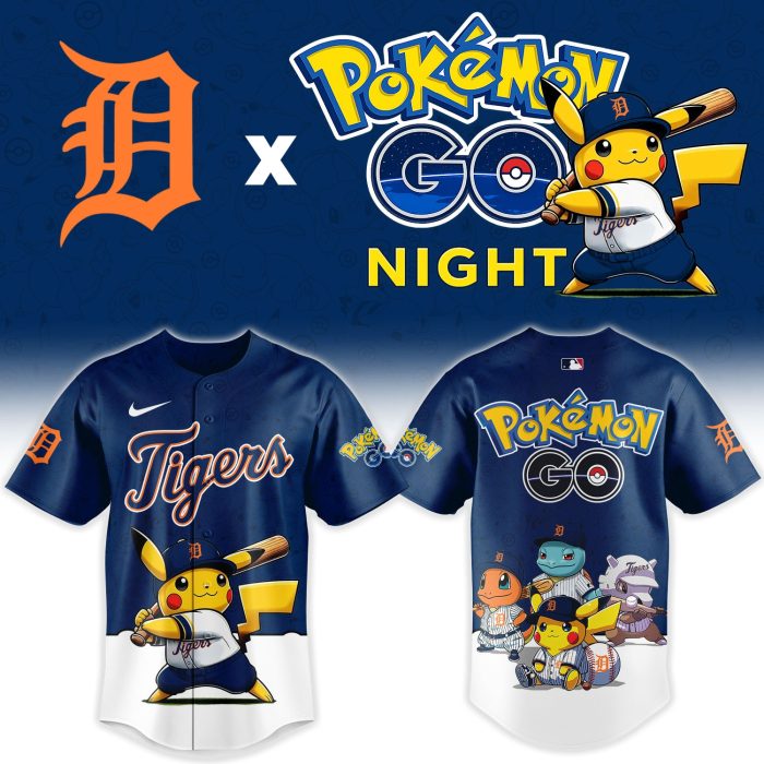 Detroit Tigers Pokémon GO Night Limited Edition Baseball Jersey - Image 2