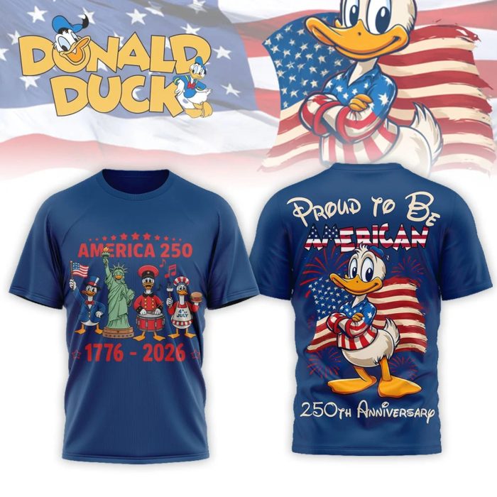 Donald Duck 250 Years Of America Patriotic 3D Graphic T-Shirt - Image 3