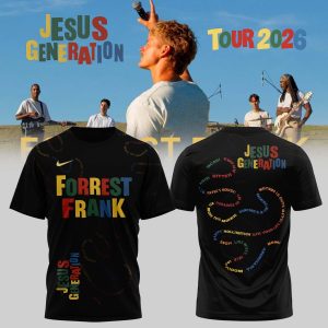 Forrest Frank The Jesus Generation 2026 Tour Graphic Tshirt by Drovenwear.com