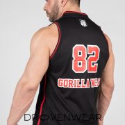 Gorilla Wear San Mateo Jersey Tank Top Gym Wear - Black/Red - Image 2
