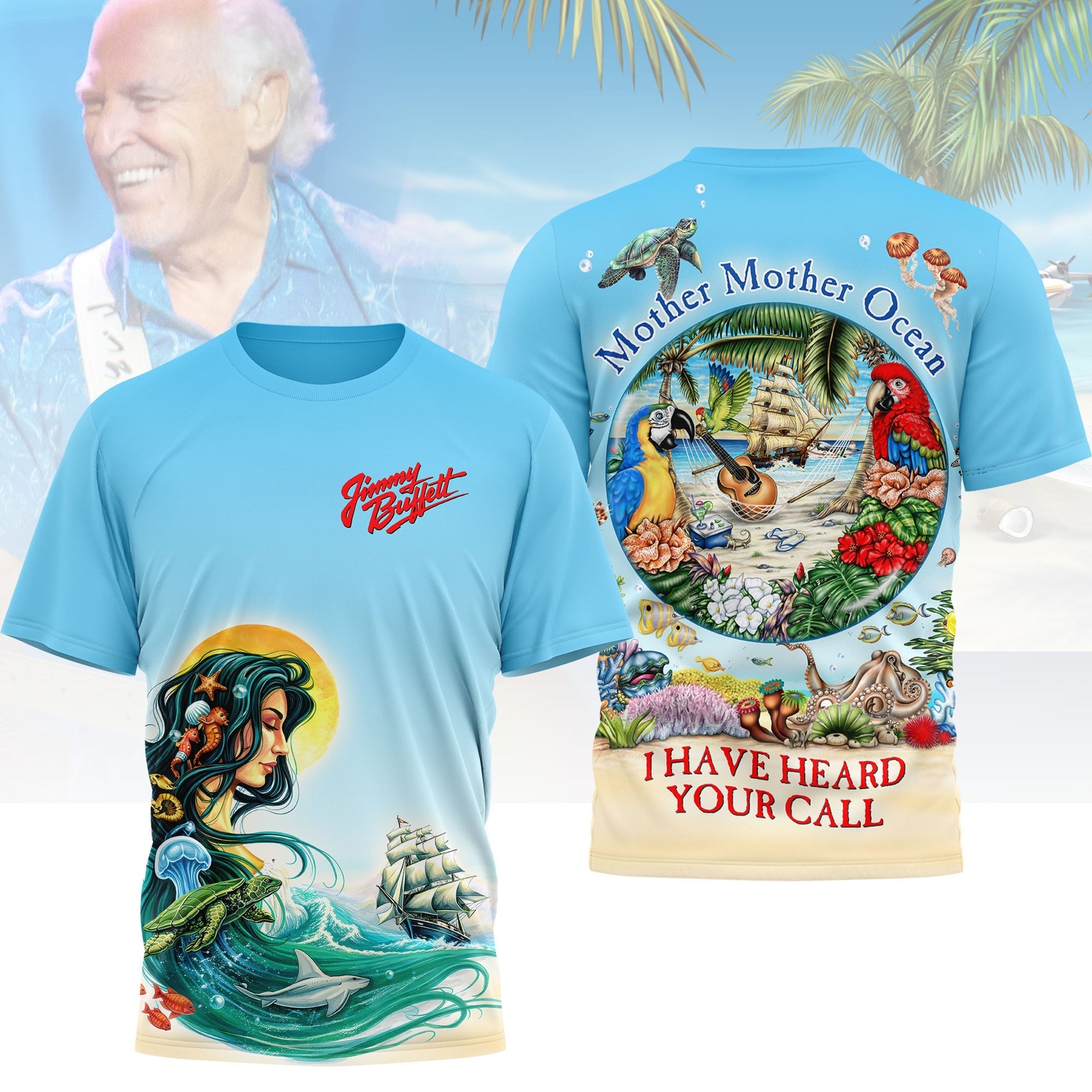 Jimmy Buffett “Mother, Mother Ocean” 3D Tribute Concert Tee Jimmy Buffett “Mother, Mother Ocean” 3D Tribute Concert Tee