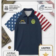 Johnson US Veteran x Raglan Zip Polo Shirt